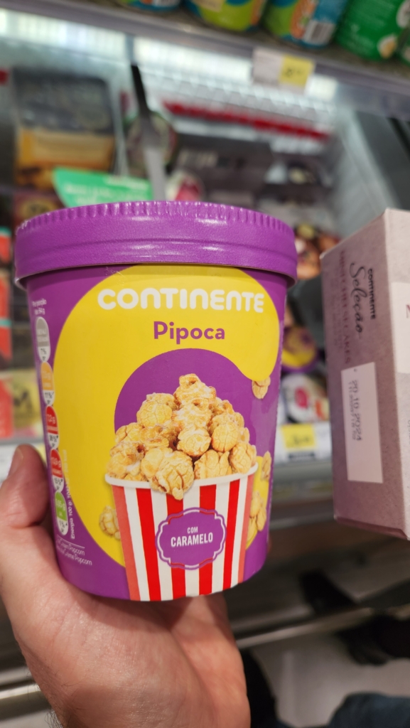 sorvete com pipoca