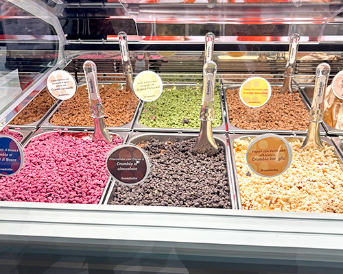 Ice cream display.