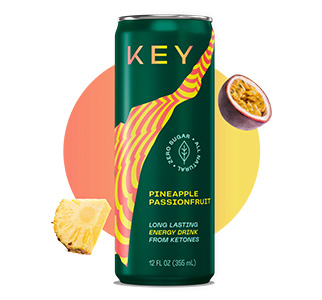 A can of pineapple and passion fruit flavored soda, featuring vibrant colors and a modern design, ideal for those looking for a tropical energy drink.