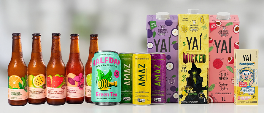 Linha de bebidas prontas variadas