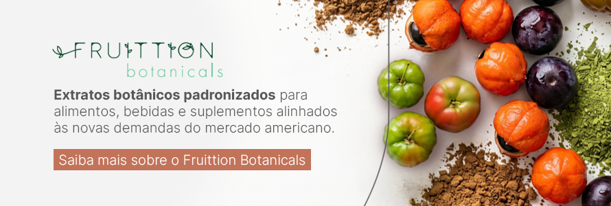 Banner da Fruittion Botanicals com extratos e frutas
