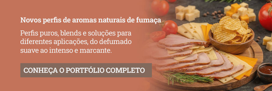 Banner aromas naturais de fumaça e frios