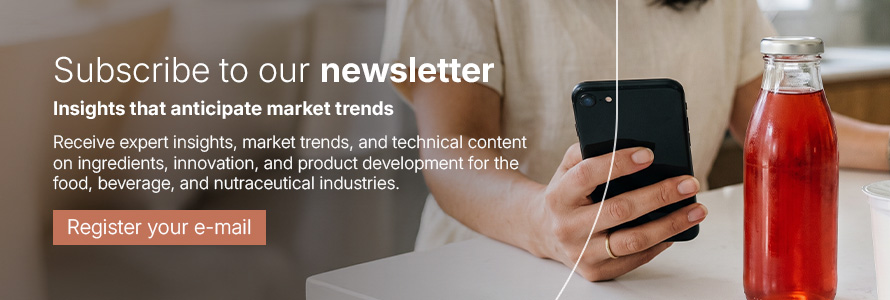 Newsletter signup banner on food and nutraceutical trends