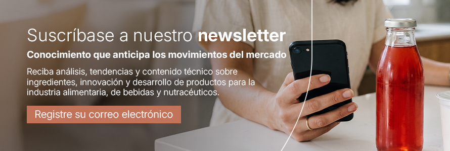 Banner de suscripción sobre tendencias en alimentos y nutracéuticos