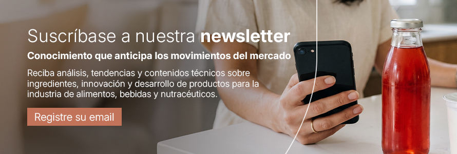 Banner de suscripción a la newsletter con botella de jugo