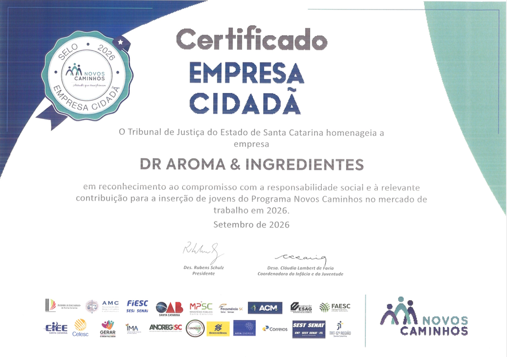 Certificado Empresa Cidadã do Programa Novos Caminhos